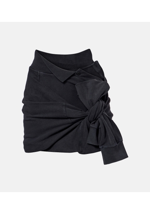 Balenciaga Trompe l'oil cotton pique miniskirt