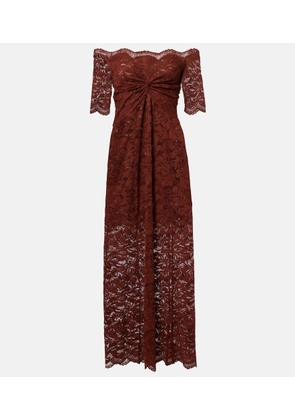 Rabanne Off-shoulder lace maxi dress