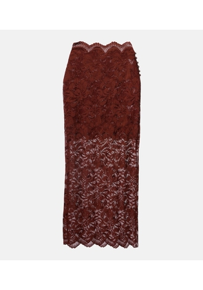 Rabanne Floral lace midi skirt