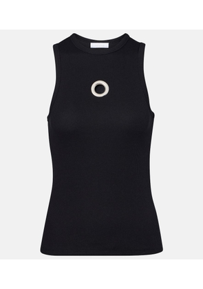 Rabanne Embellished cotton-blend tank top