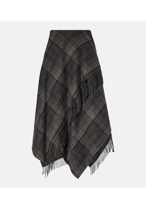 Ralph Lauren Collection Hadia fringed wool midi skirt
