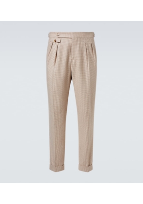 Brunello Cucinelli Houndstooth cashmere and silk suit pants