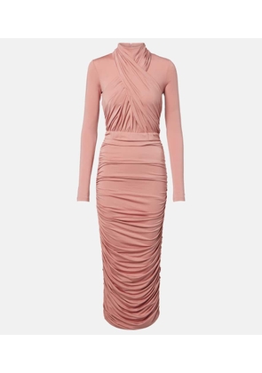 Balmain Ruched jersey midi dress