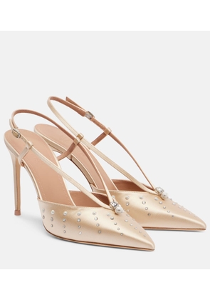 Malone Souliers Moore 90 satin slingback pumps