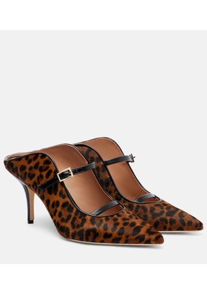Malone Souliers Gala 70 leopard-print calf hair mules