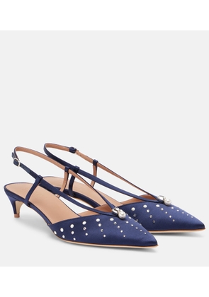 Malone Souliers Moore 40 embellished satin slingback pumps