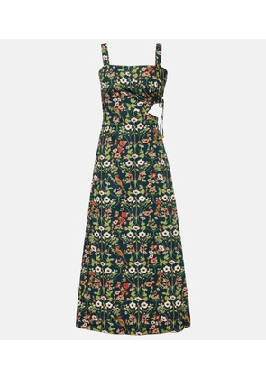 Agua by Agua Bendita Verano cutout floral cotton midi dress