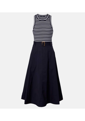 Veronica Beard Belted cotton-blend midi dress