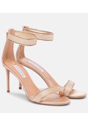 Aquazzura Shimmer 85 embellished satin sandals