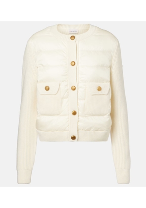 Moncler Down-paneled virgin wool cardigan