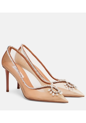 Aquazzura Seduction 85 embellished mesh pumps