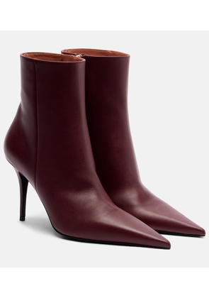 Amina Muaddi Barbara 90 leather ankle boots