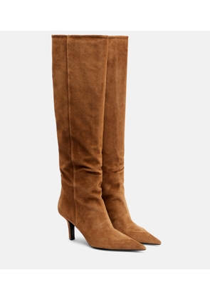 Amina Muaddi Christine 80 suede knee-high boots