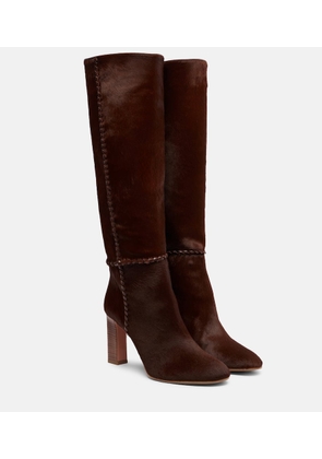 Aquazzura Indy 85 pony hair knee-high boots