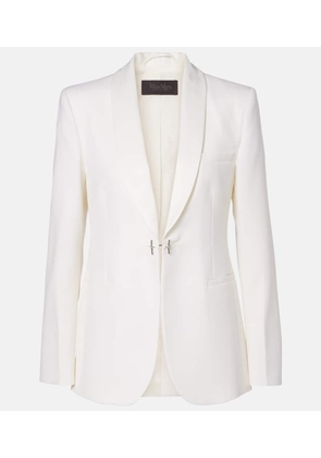 Max Mara Satin-trimmed virgin wool gabardine blazer