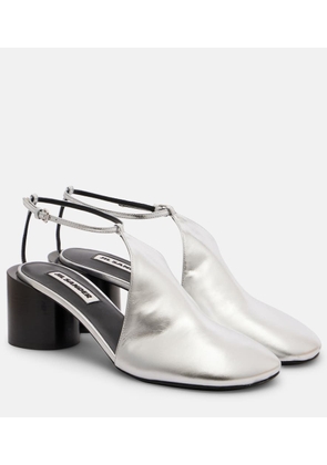 Jil Sander Metallic leather pumps