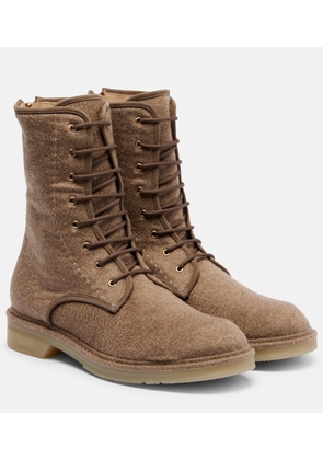 Max Mara Baker cashmere combat boots