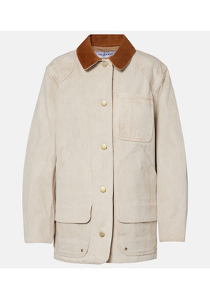 Veronica Beard Abbas suede-trimmed cotton field jacket