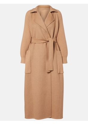 Max Mara Berard camel hair, wool, and cashmere wrap coat