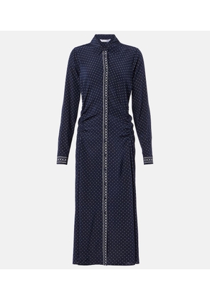 Veronica Beard Lex polka-dot silk-blend shirt dress