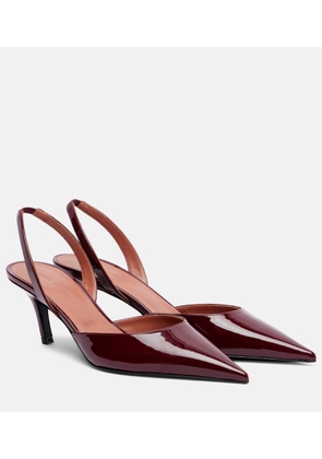 Amina Muaddi Sofia 60 patent leather slingback pumps