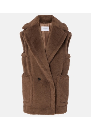 Max Mara Alpaca, wool, and silk Teddy vest