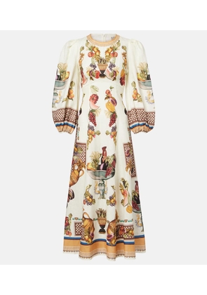 Alemais Mercado printed linen midi dress