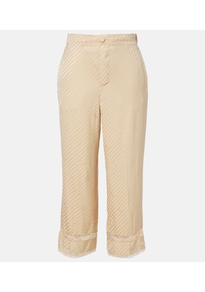 Gucci GG silk jacquard cropped wide-leg pants
