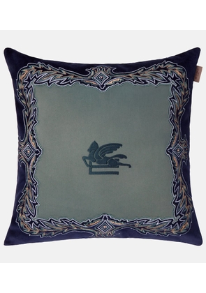 Etro Kiri embroidered cotton velvet cushion