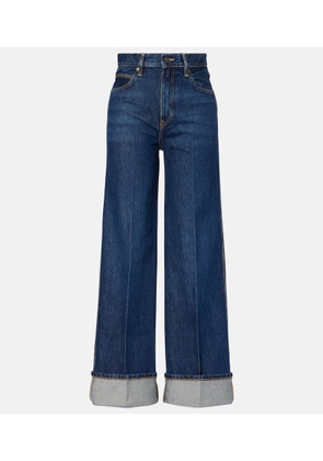 Frame The Cuffed Wide high-rise wide-leg jeans