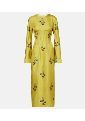 Marni Floral silk midi dress