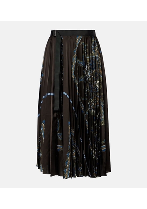 Sacai Paisley plisse midi skirt