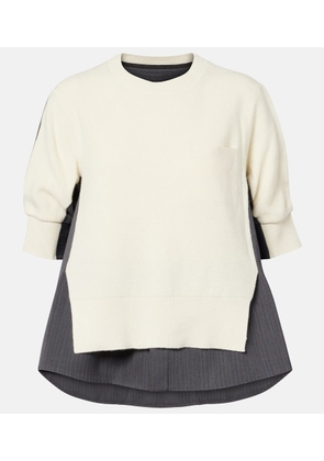 Sacai Striped layered wool sweater