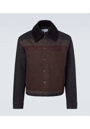 Loewe Shearling-trimmed denim blouson jacket