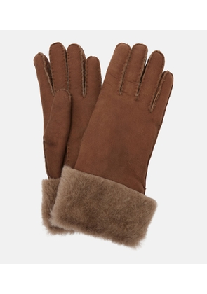Brunello Cucinelli Shearling-trimmed suede gloves