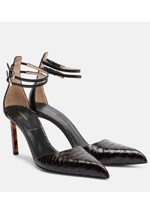 Tom Ford 90 snake-effect leather pumps