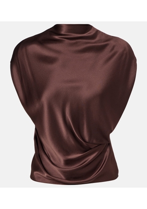 The Sei Draped silk satin top