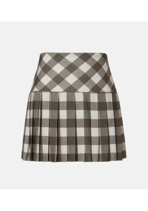Norma Kamali Checked pleated miniskirt