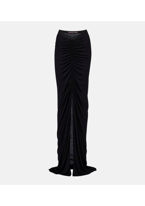 Rick Owens Poppy LS ruched jersey maxi skirt