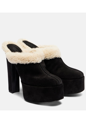 Paris Texas Malena 145 suede platform mules