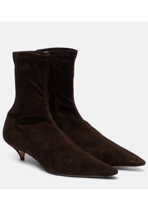 The Row Liisa 40 suede ankle boots