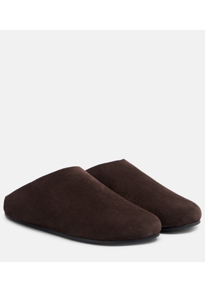 The Row Hudson shearling-lined suede mules