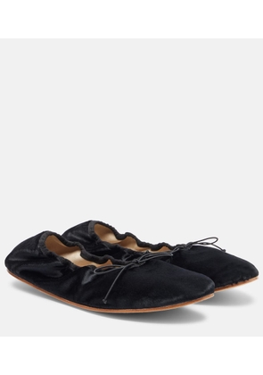 The Row Round velvet ballet flats