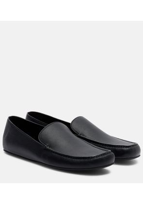 The Row Leo leather slip-on shoes