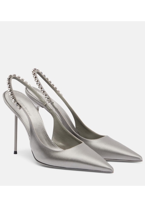 Paris Texas Lidia 105 embellished satin slingback pumps