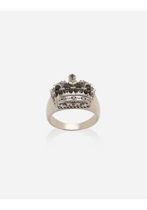 Dolce & Gabbana Royal Ring 18-carat White Gold And Black Diamonds - Man Rings White 62