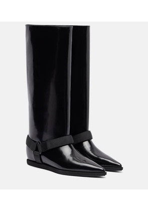 Sacai Leather knee-high boots