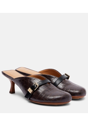 Ganni 40 crocodile-effect leather mules