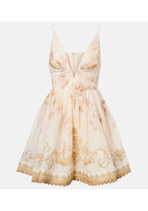Zimmermann Hypnotic floral linen and silk minidress