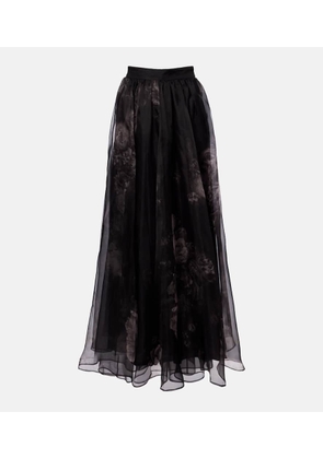 Zimmermann Hypnotic floral silk organza maxi skirt